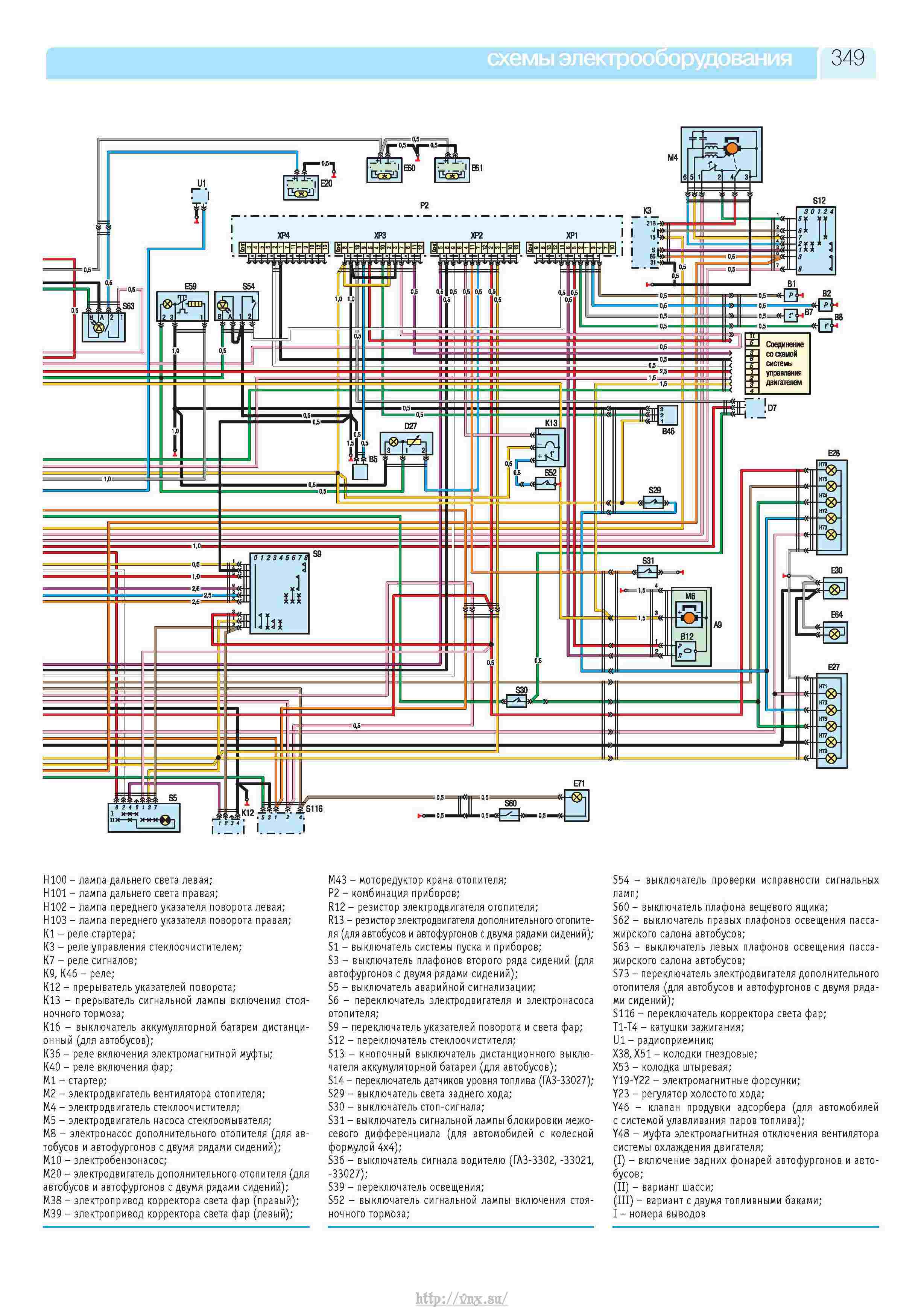 Схема электрооборудования Газель 3302 двигатель 402 карбюратор