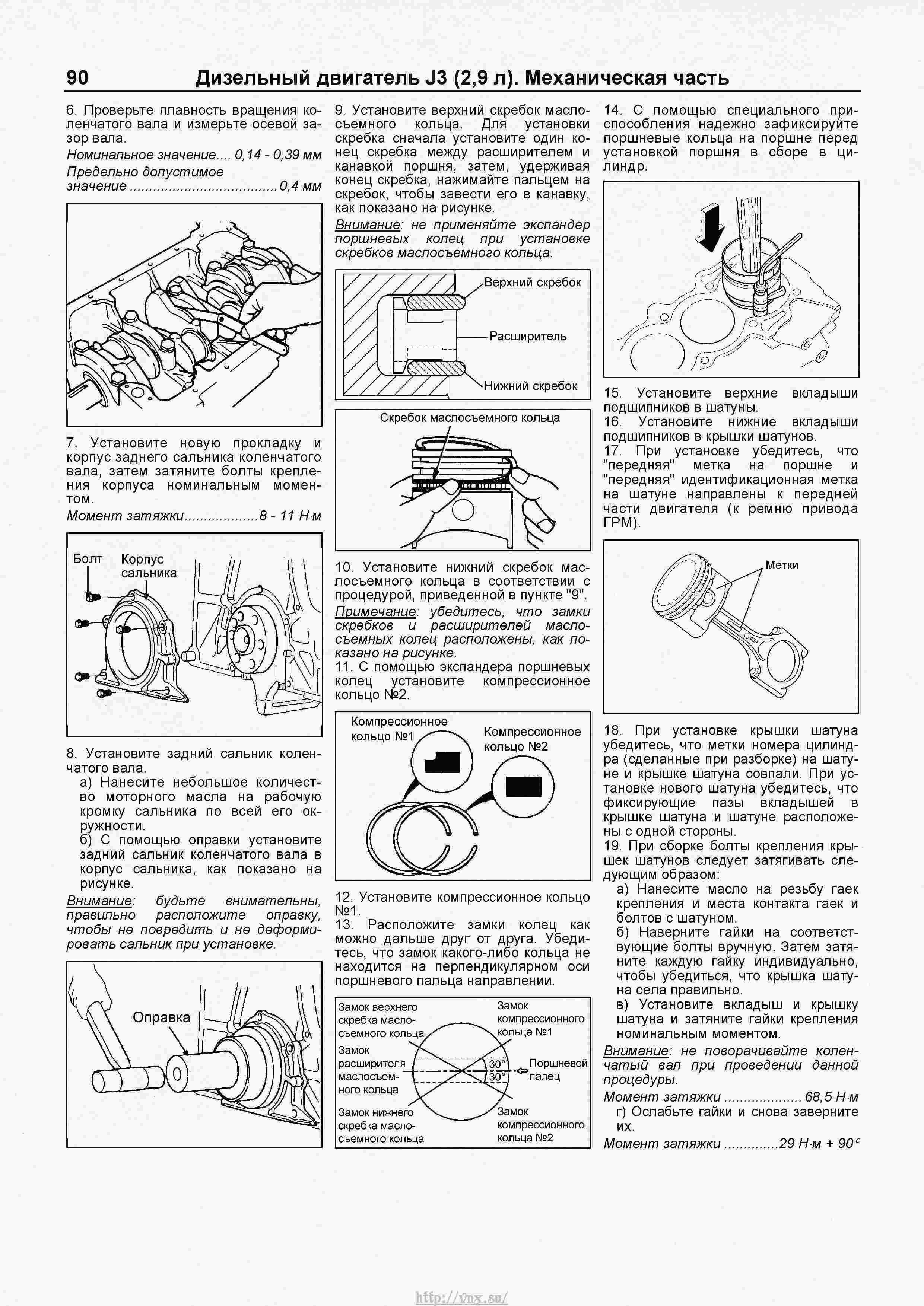 Момент затяжки шатунов киа спектра