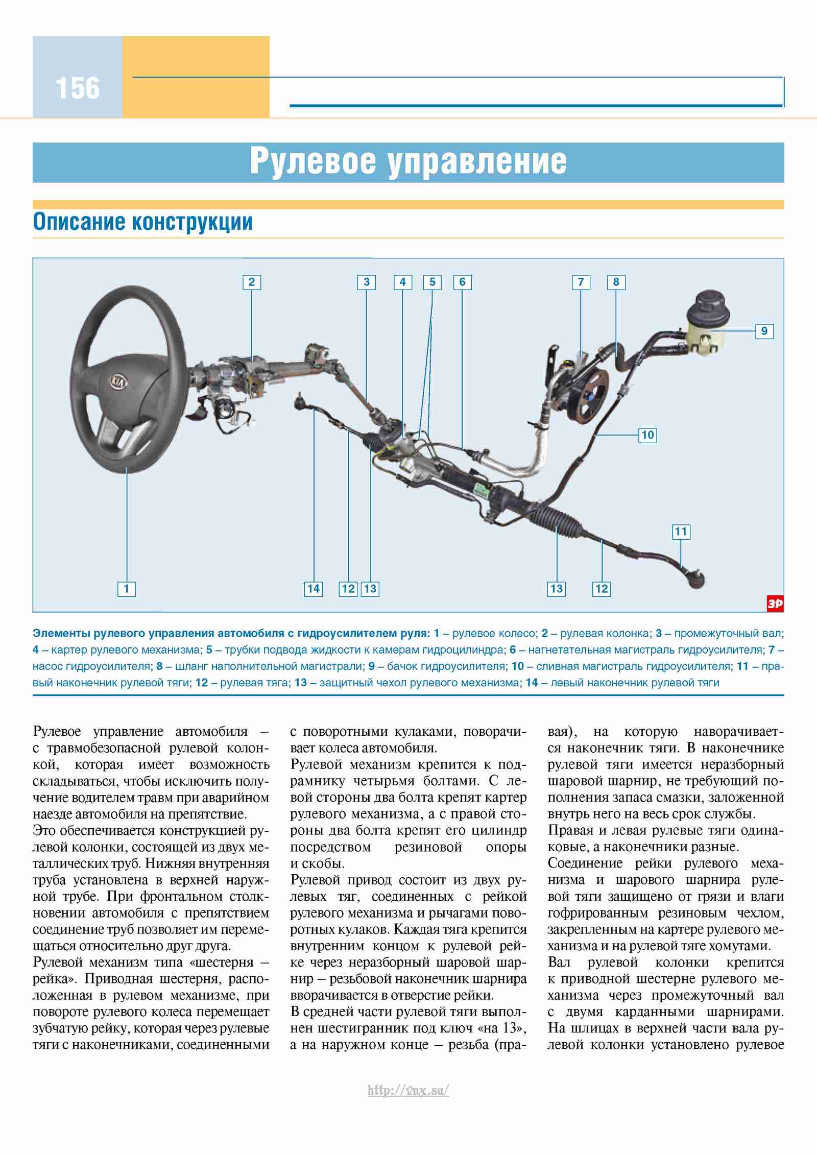 Киа рио 3 схема рулевого управления