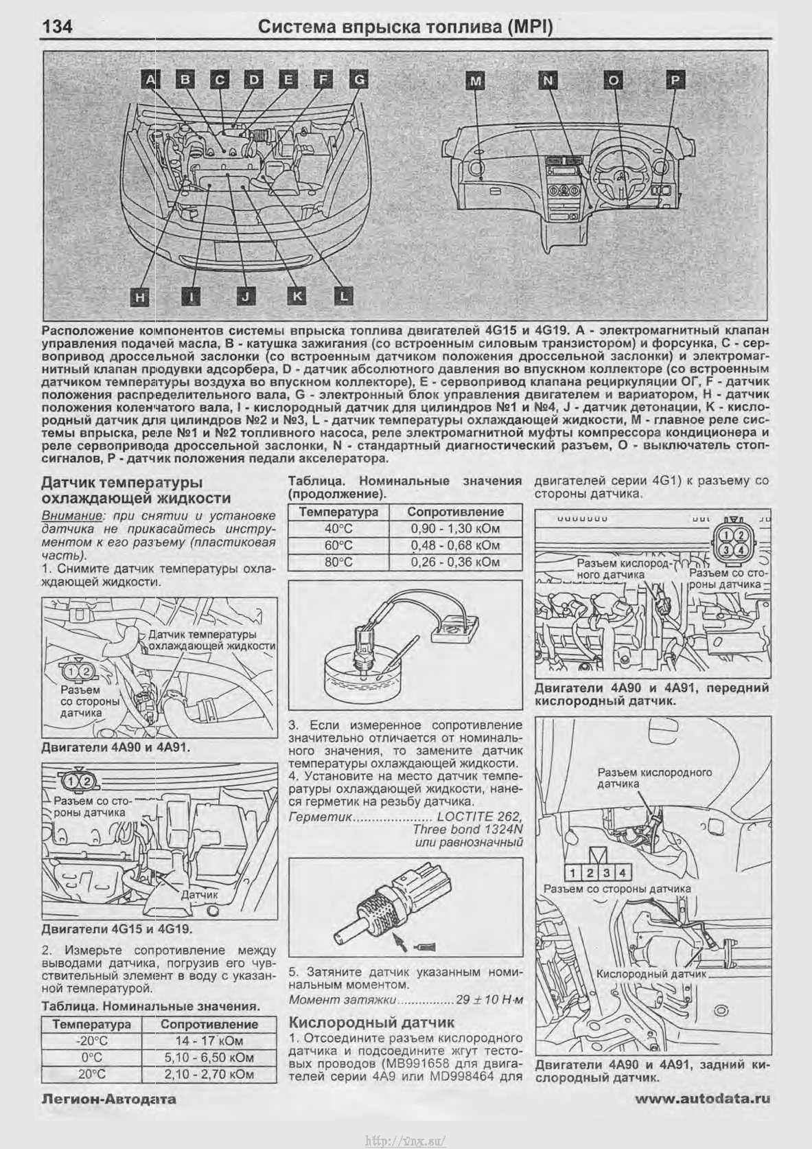 Расположение датчиков митсубиси кольт 6