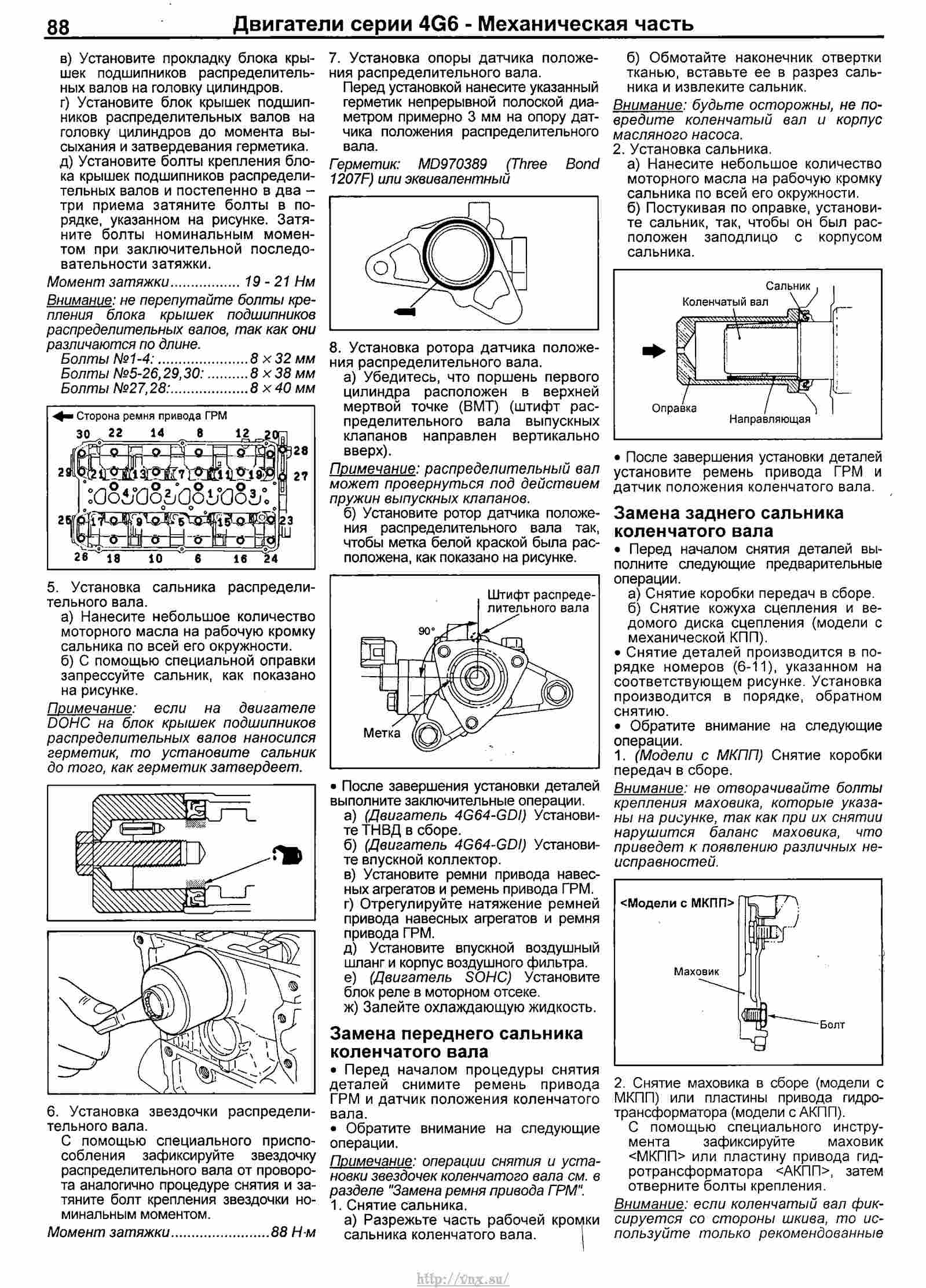 Порядок работы цилиндров митсубиси галант