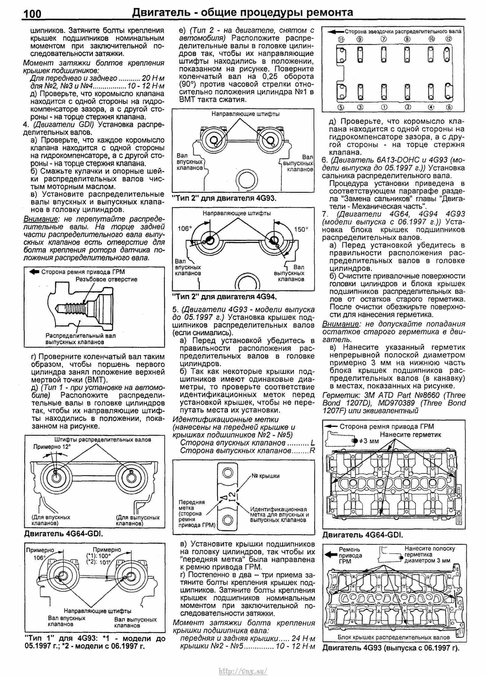 Момент затяжки гбц лансер 9