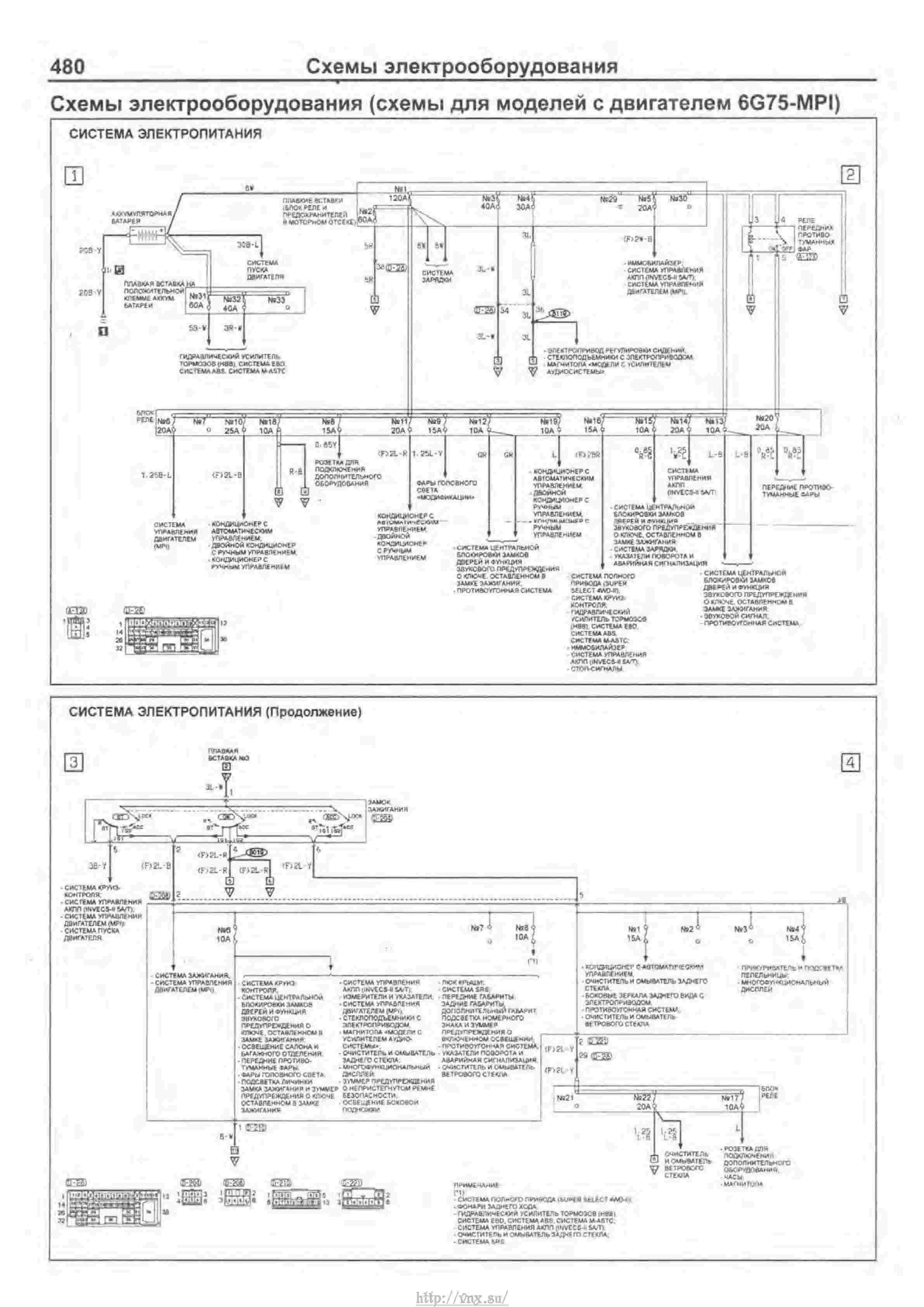 Схема электропроводки mitsubishi pajero sport 2