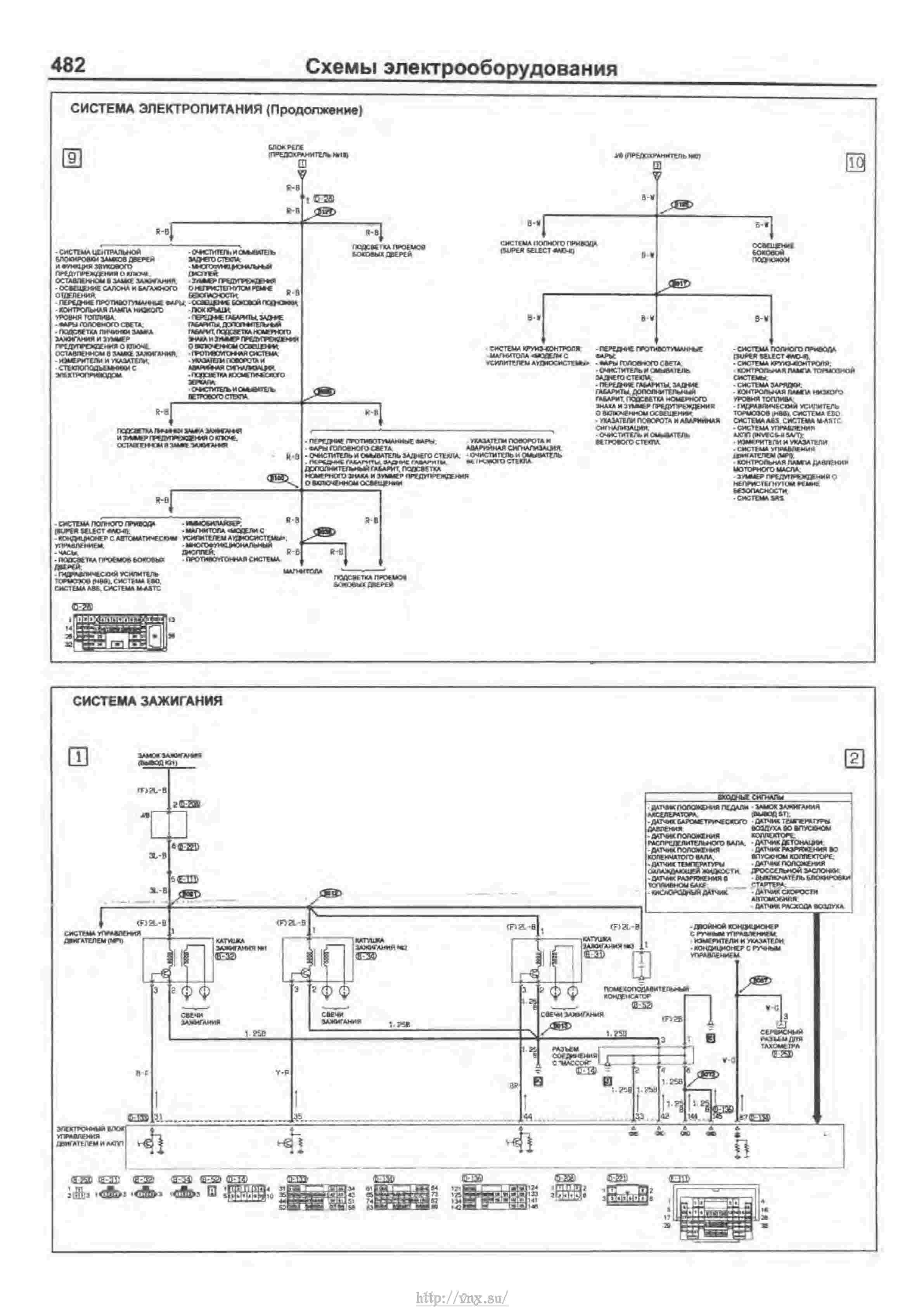 Электрическая схема митсубиси паджеро 3 дизель