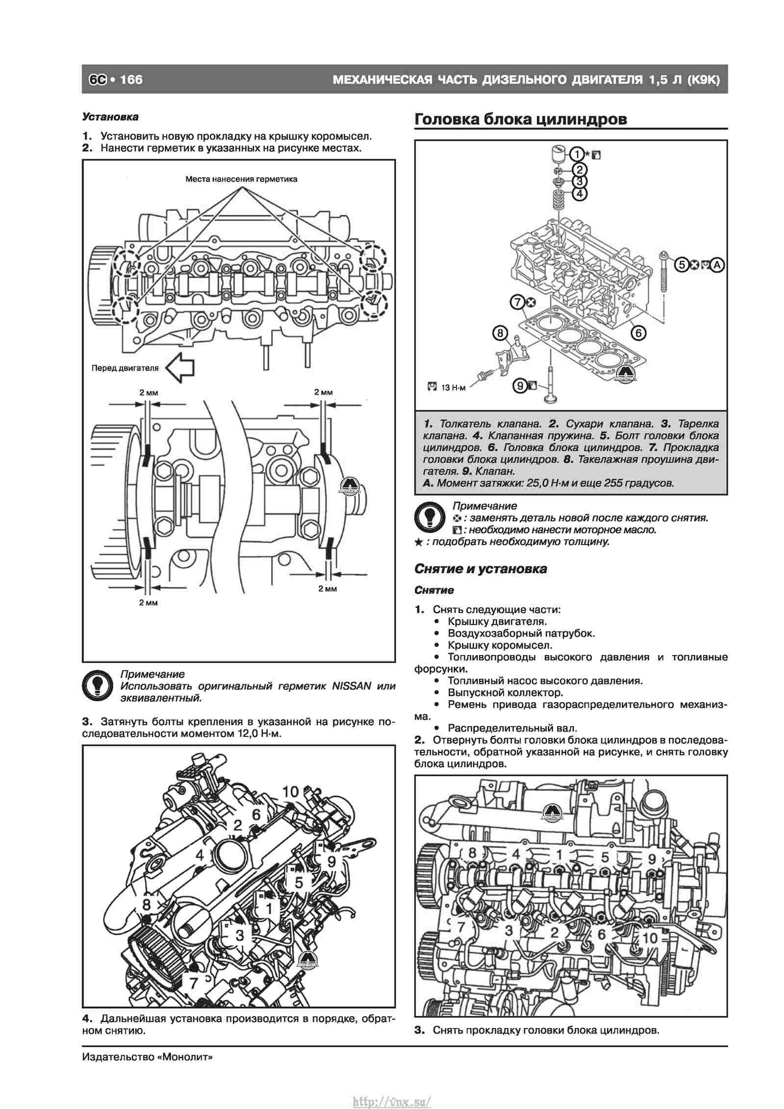 Ниссан мурано момент затяжки гбц