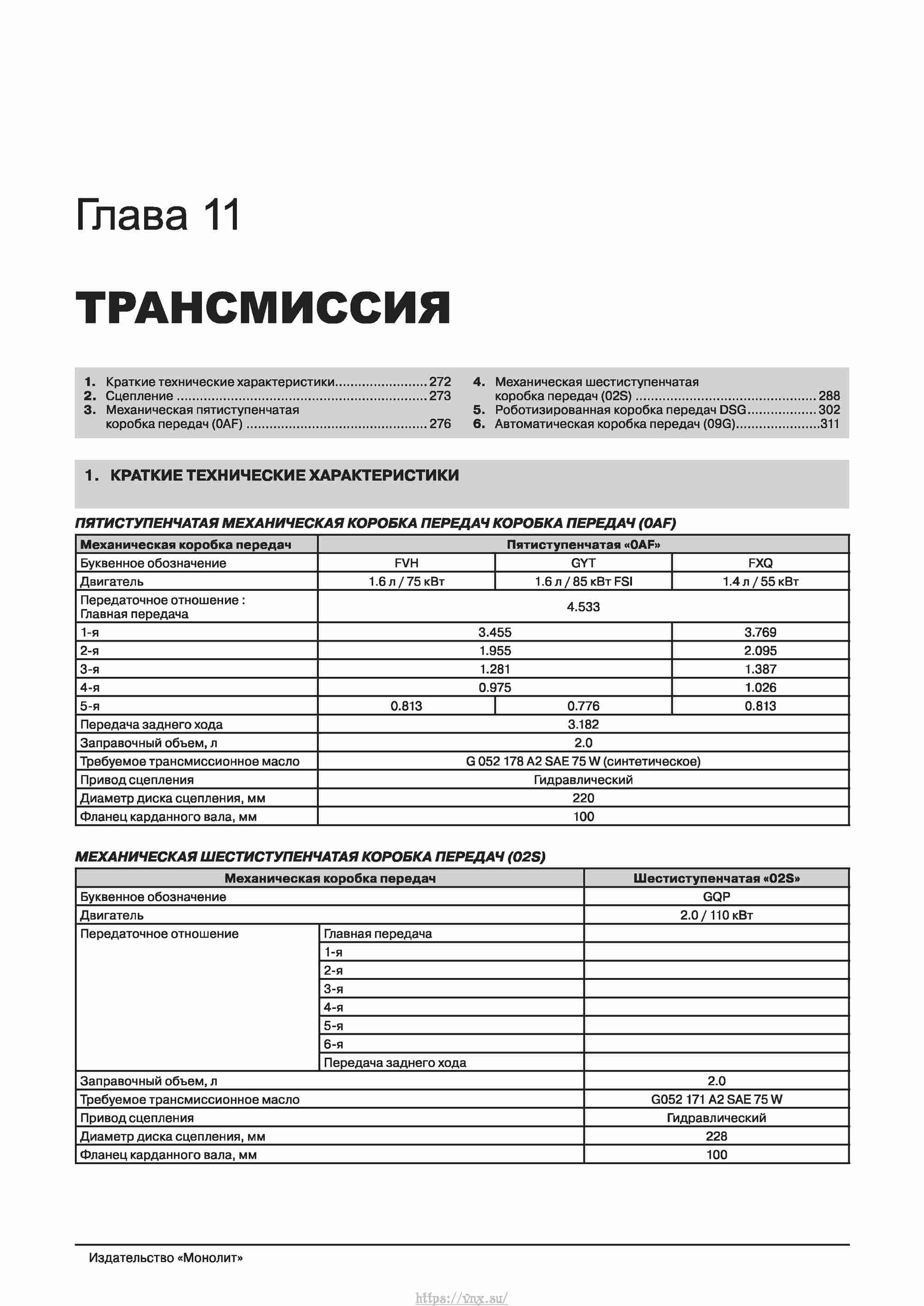 Skoda Octavia II/ Combi/ Scout A5 c 2008 руководство по ремонту и эксплуатации страница 280