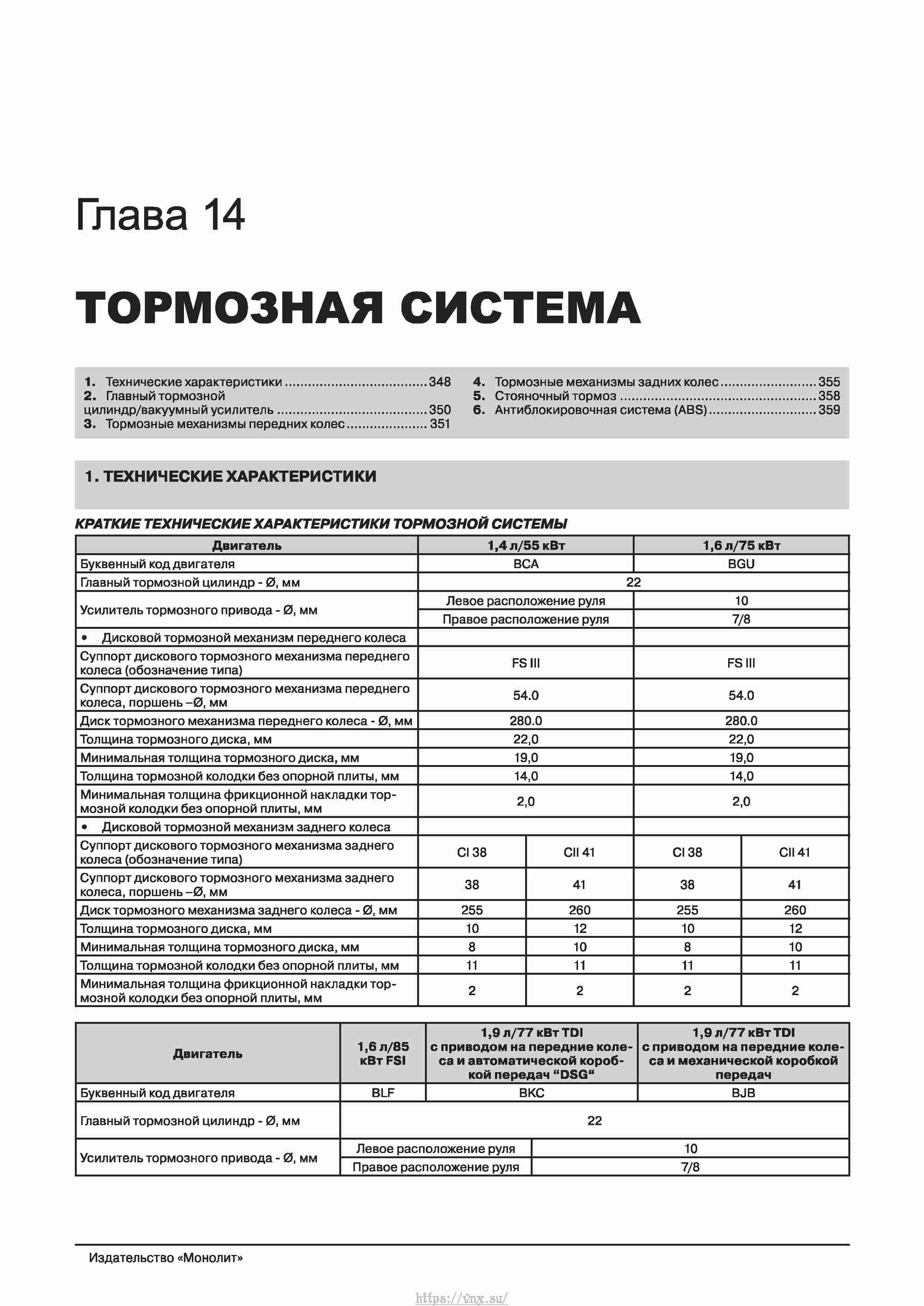 Skoda Octavia II/ Combi/ Scout A5 c 2008 руководство по ремонту и эксплуатации страница 356