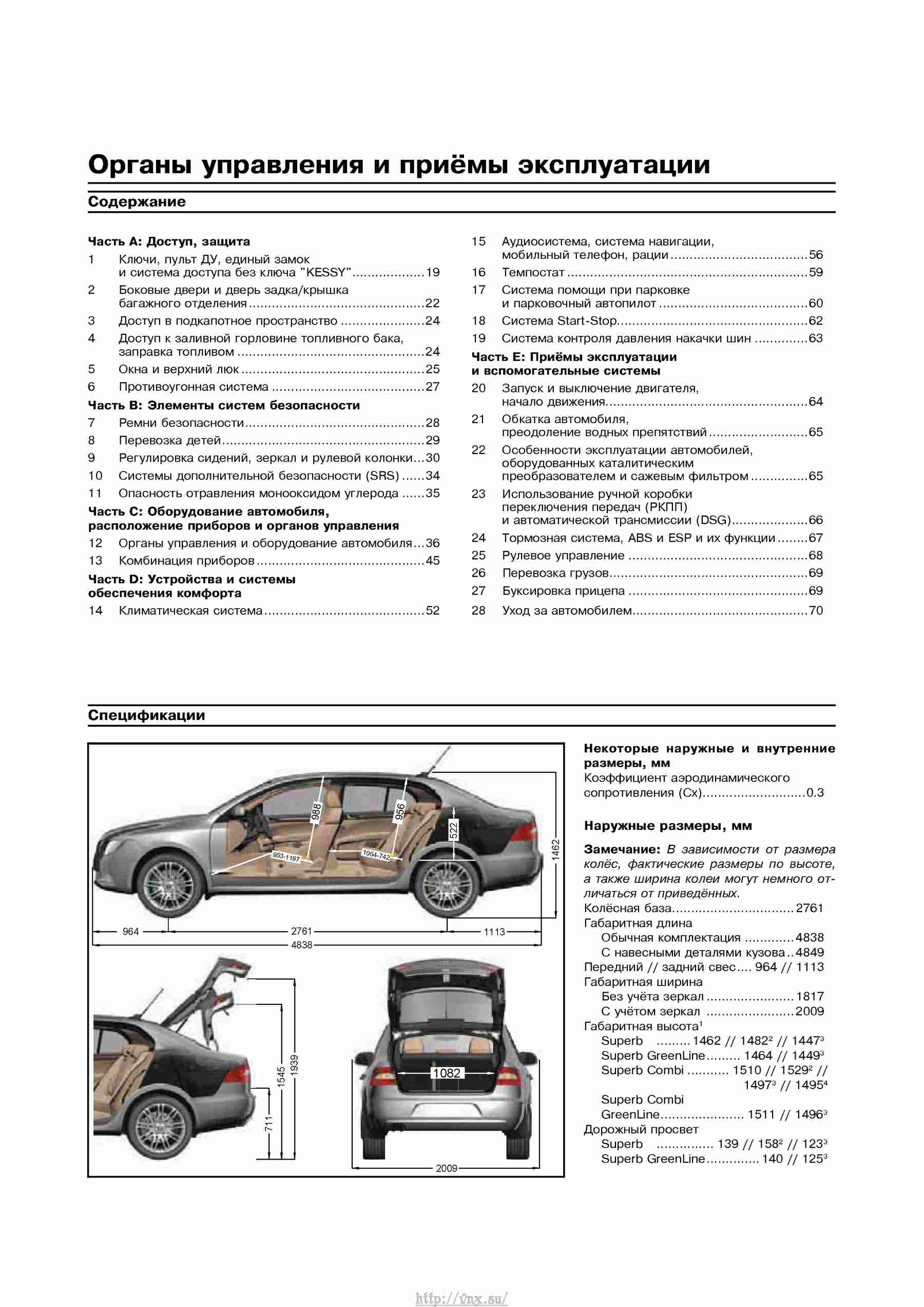 Схема предохранителей skoda superb 2