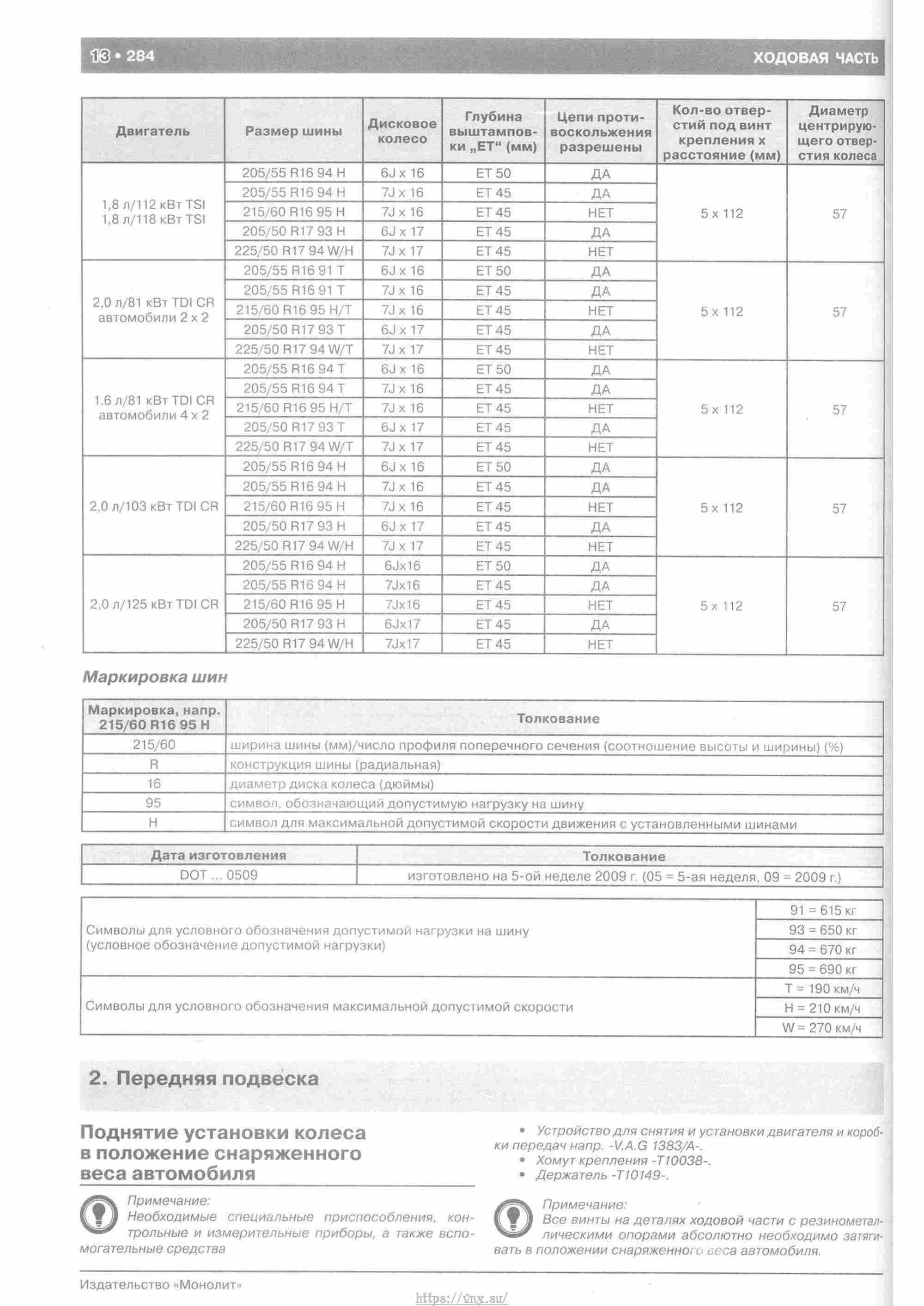 Skoda Yeti с 2009 руководство по ремонту и эксплуатации страница 289
