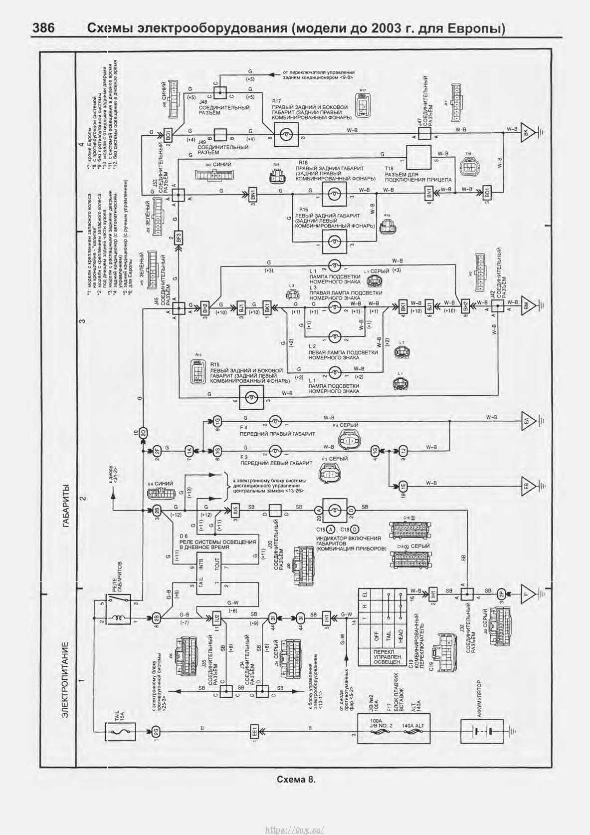 Схема электропроводки тойота ленд крузер 100