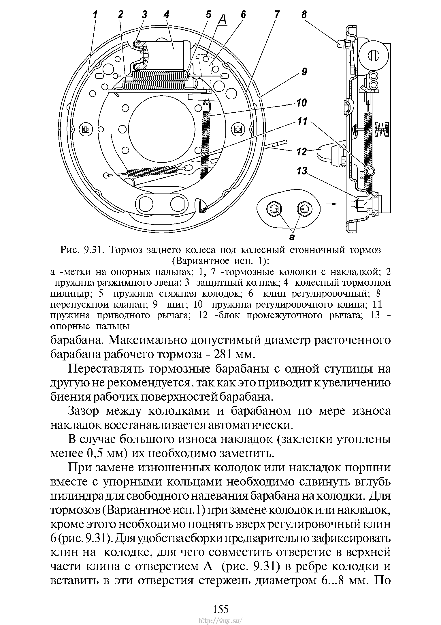 Схема тормозных колодок уаз патриот задних