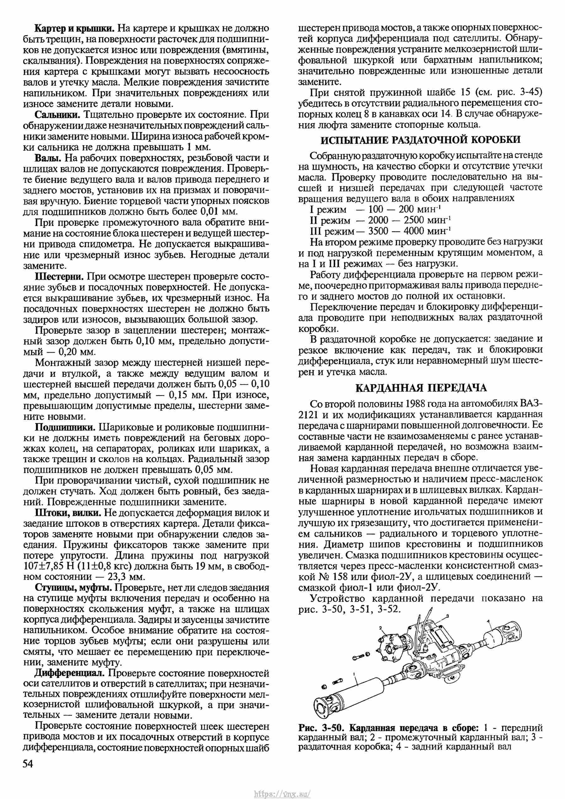 Автомобили ВАЗ-2121, ВАЗ-21212, ВАЗ-21219 Руководство по ремонту, каталог деталей страница 054