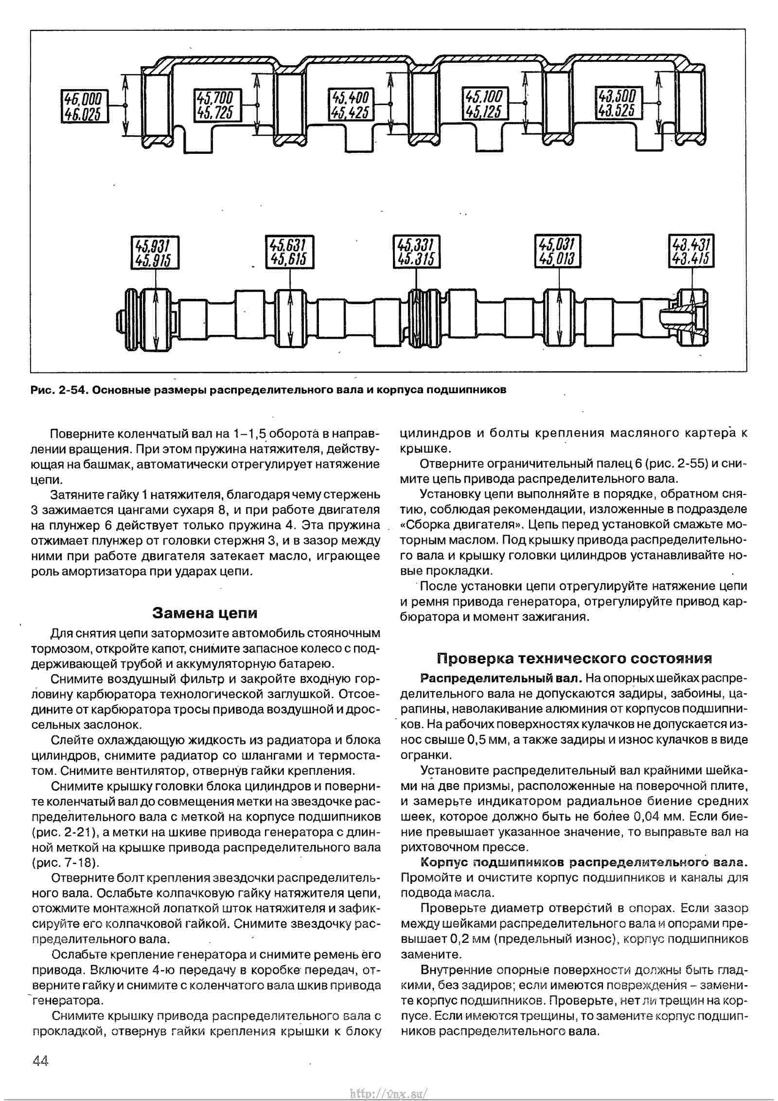 Ремонтные размеры валов