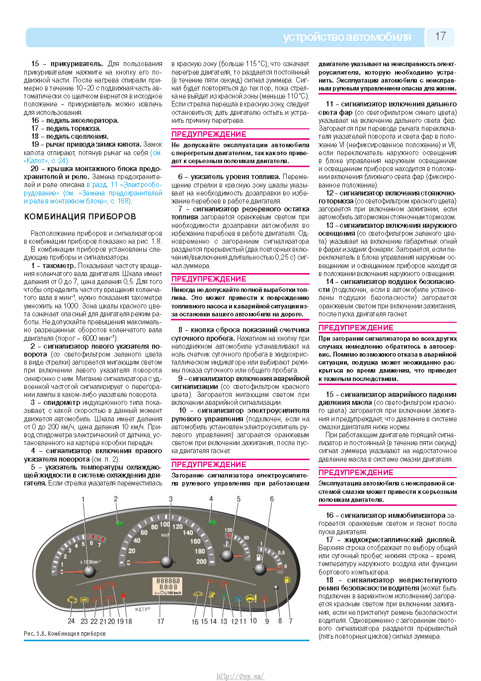 Lada Kalina с 2004 Руководство по эксплуатации, техобслуживанию и ремонту страница 015