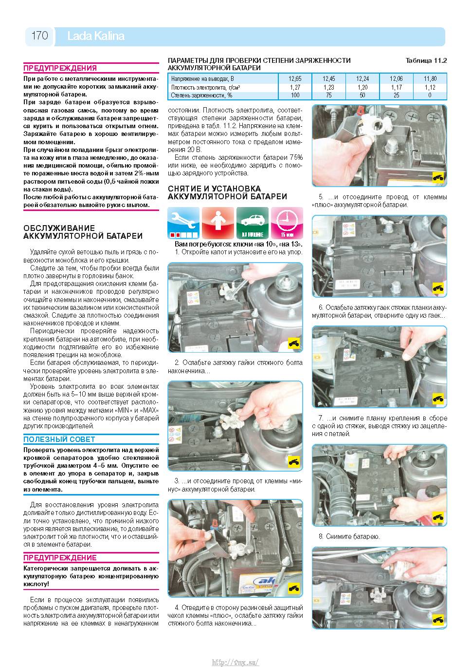 Lada Kalina с 2004 Руководство по эксплуатации, техобслуживанию и ремонту страница 168