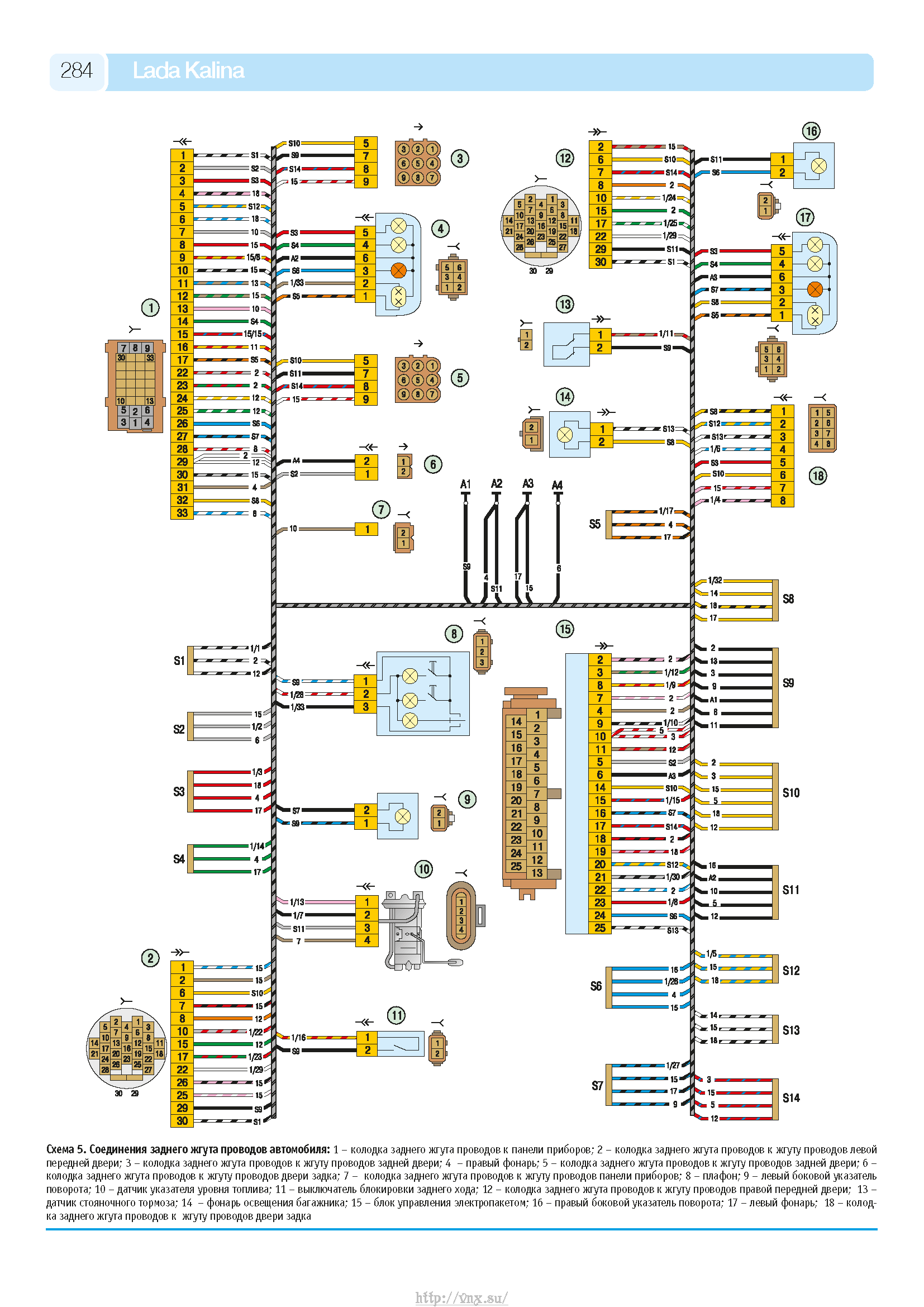 Схема электропроводки ваз калина 1