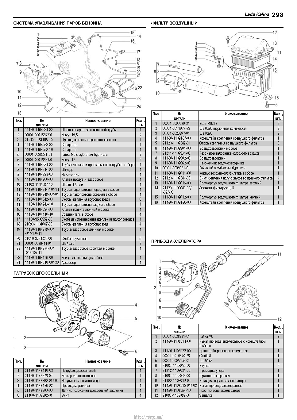 Lada Kalina с 2004 Руководство по эксплуатации, техобслуживанию и ремонту страница 291