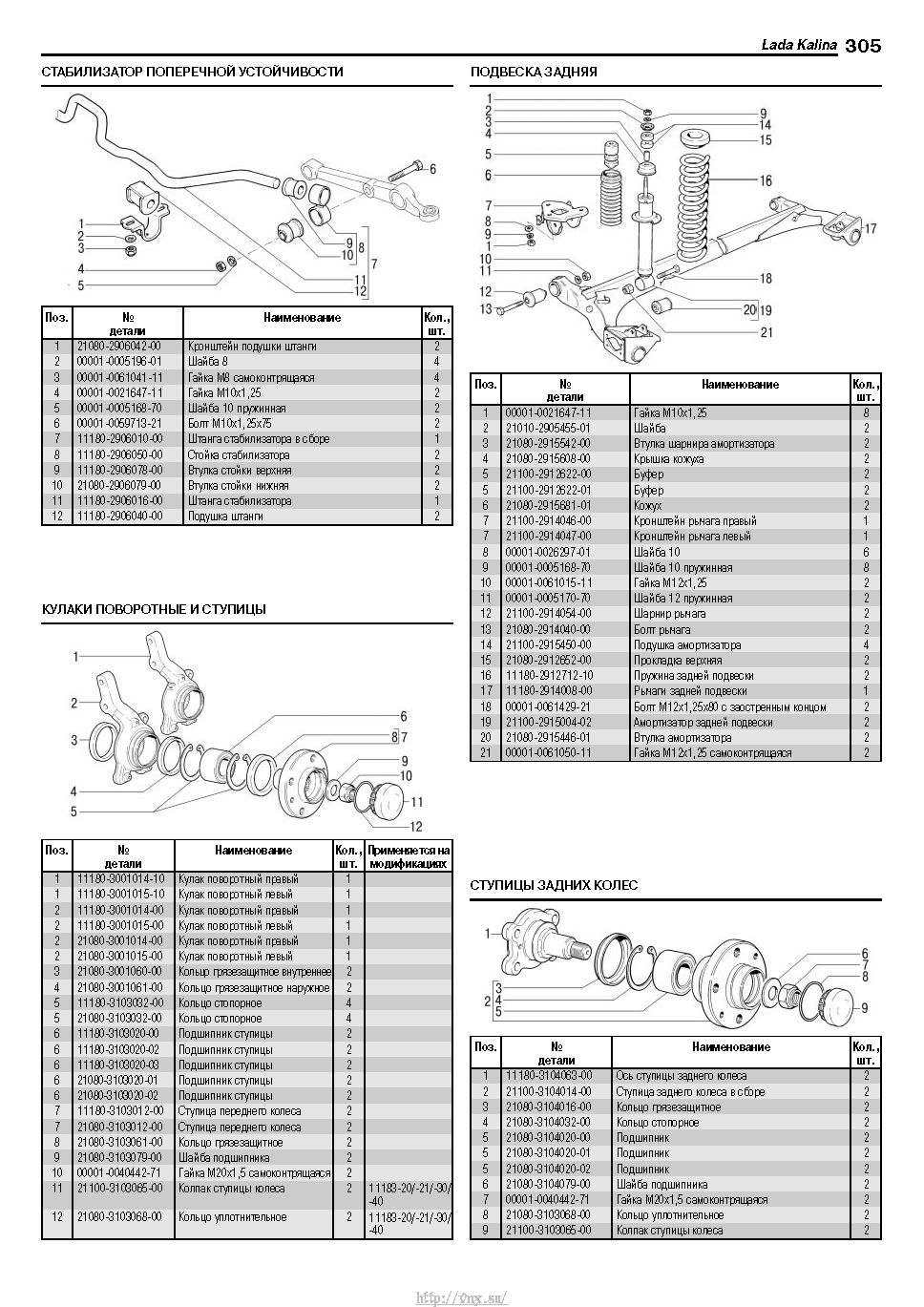 Lada Kalina с 2004 Руководство по эксплуатации, техобслуживанию и ремонту страница 303